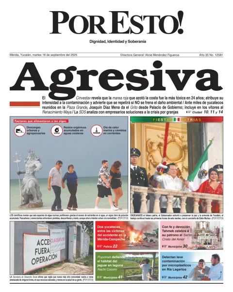 Portada de Por Esto (merida, Yucatan) del martes, 16 de septiembre de 2025