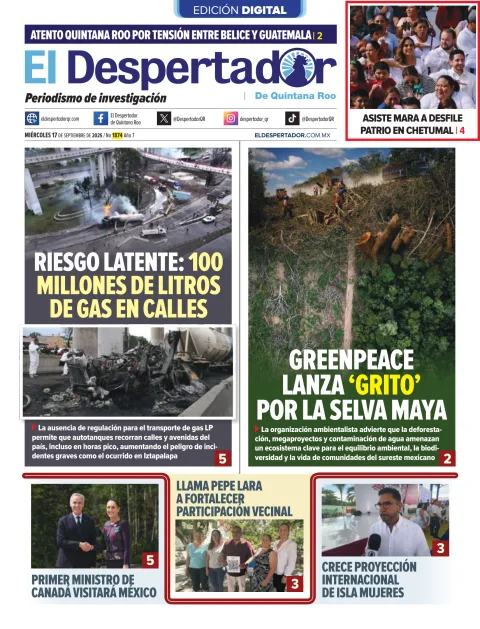 Portada de El Despertador de Quintana Roo
