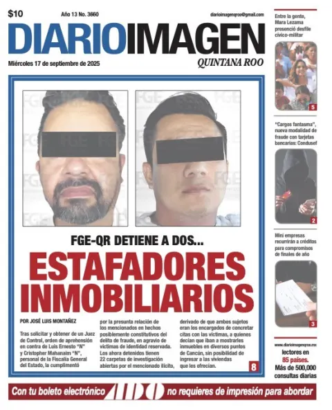 Portada de Diario Imagen Quintana Roo