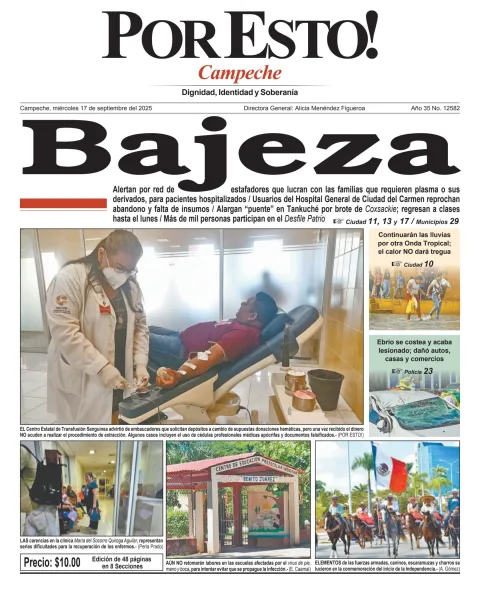 Portada de Por Esto (campeche) del miércoles, 17 de septiembre de 2025