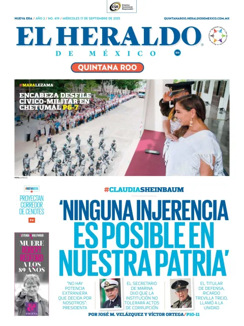 Portada de El Heraldo de Mexico - Quintana Roo