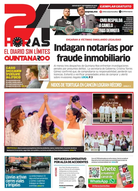Portada de 24 Horas Quintana Roo