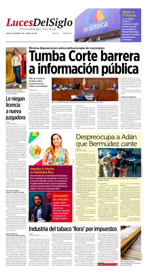 Portada de Luces del Siglo