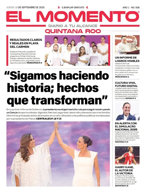 Portada de El Momento Quintana Roo