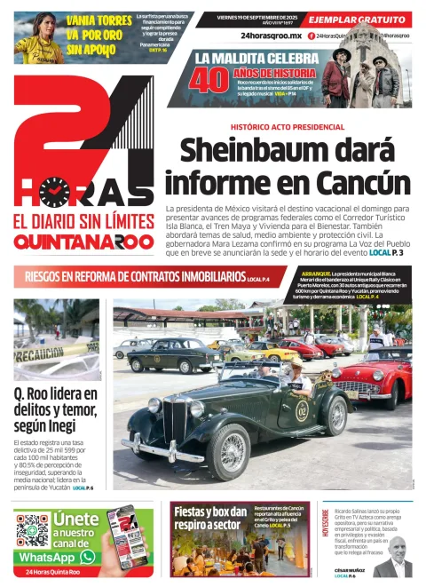 Portada de 24 Horas Quintana Roo