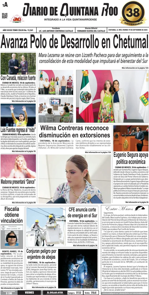 Portada de Diario de Quintana Roo (portada)