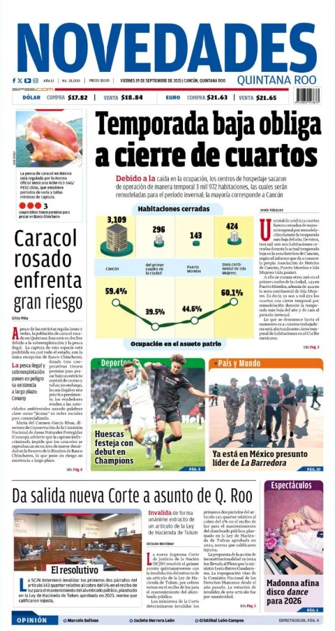 Portada de Novedades Quintana Roo