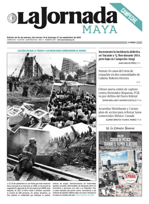 Portada de La Jornada Maya Campeche del viernes, 19 de septiembre de 2025