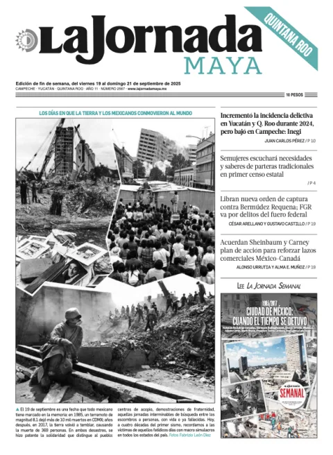 Portada de La Jornada Maya Quintana Roo del viernes, 19 de septiembre de 2025