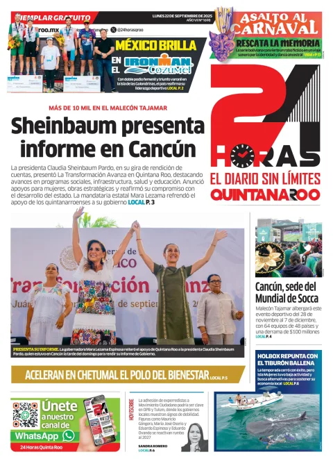 Portada de 24 Horas Quintana Roo