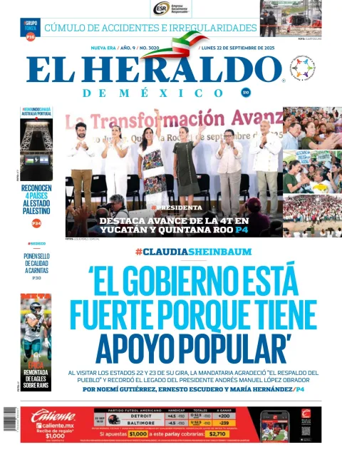 Portada de El Heraldo de Mexico