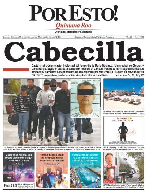Portada de Por Esto (quintana Roo Cancun) del martes, 23 de septiembre de 2025