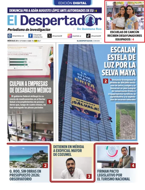 Portada de El Despertador de Quintana Roo
