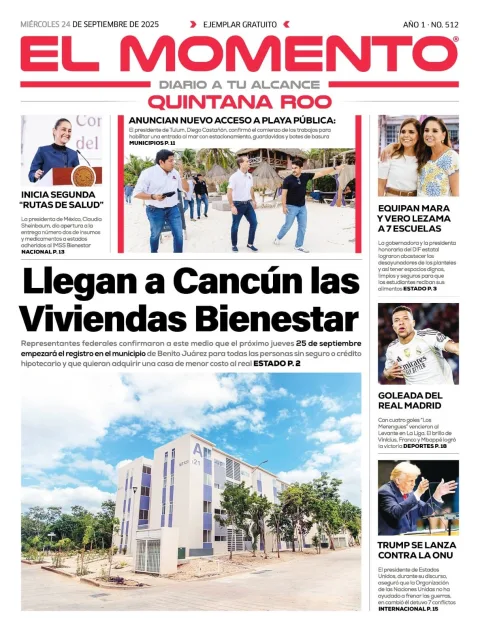 Portada de El Momento Quintana Roo