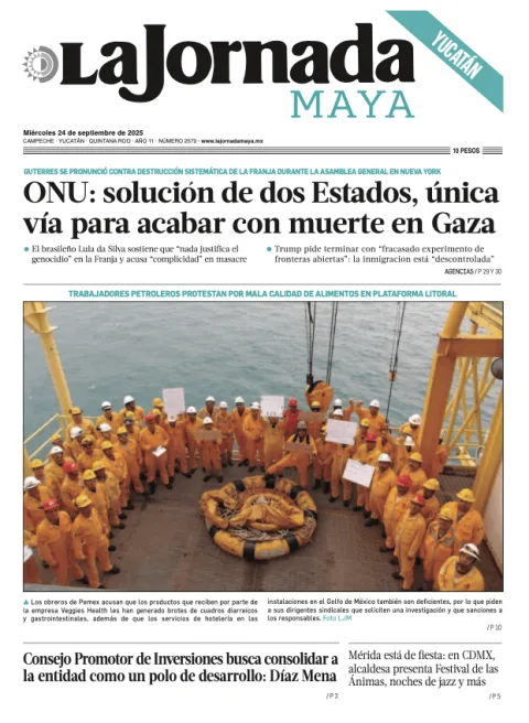 Portada de La Jornada Maya Yucatán del miércoles, 24 de septiembre de 2025