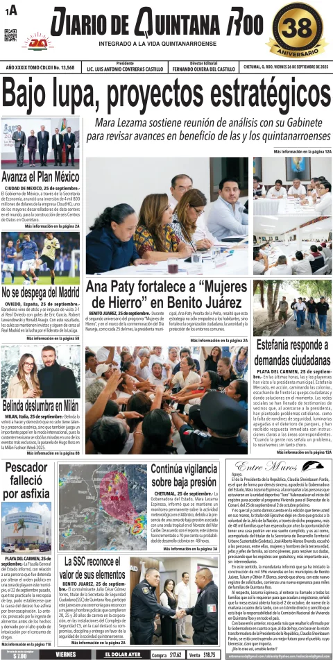 Portada de Diario de Quintana Roo (portada)