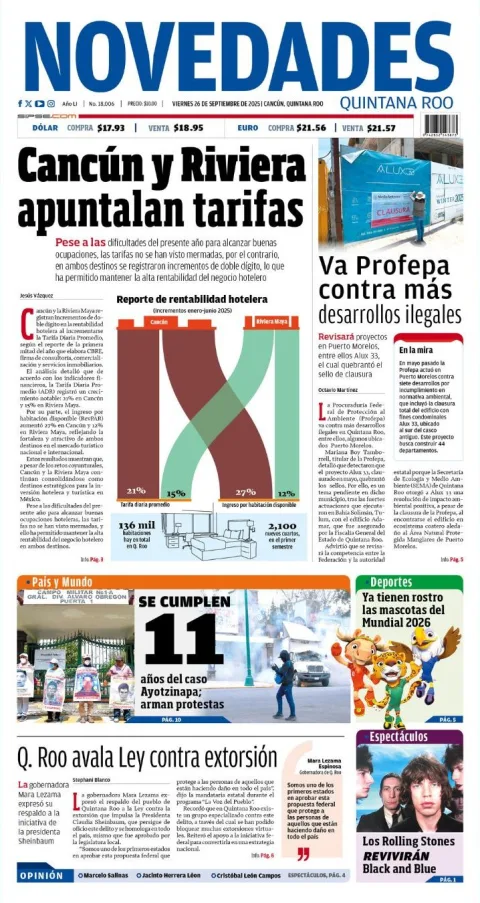 Portada de Novedades Quintana Roo