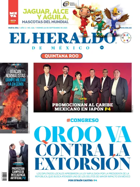 Portada de El Heraldo de Mexico - Quintana Roo del viernes, 26 de septiembre de 2025