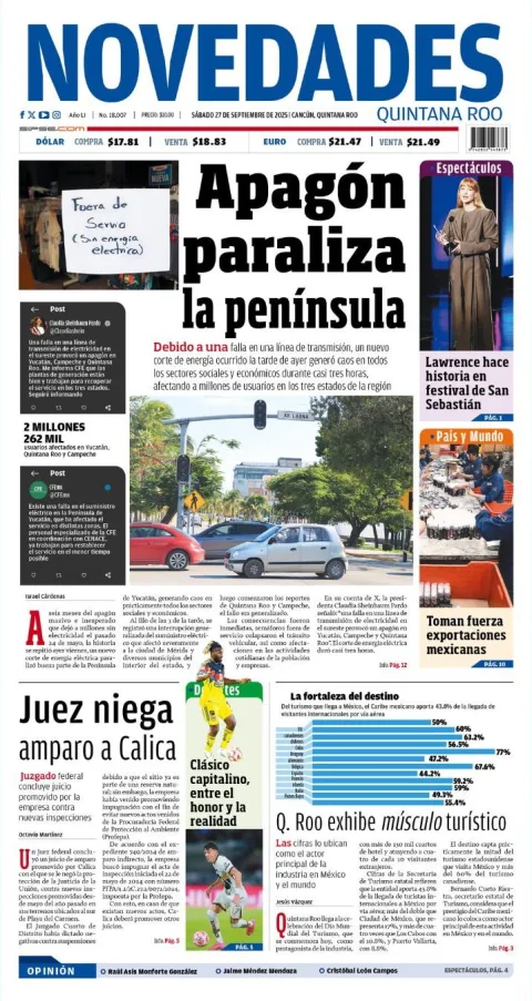Portada de Novedades Quintana Roo