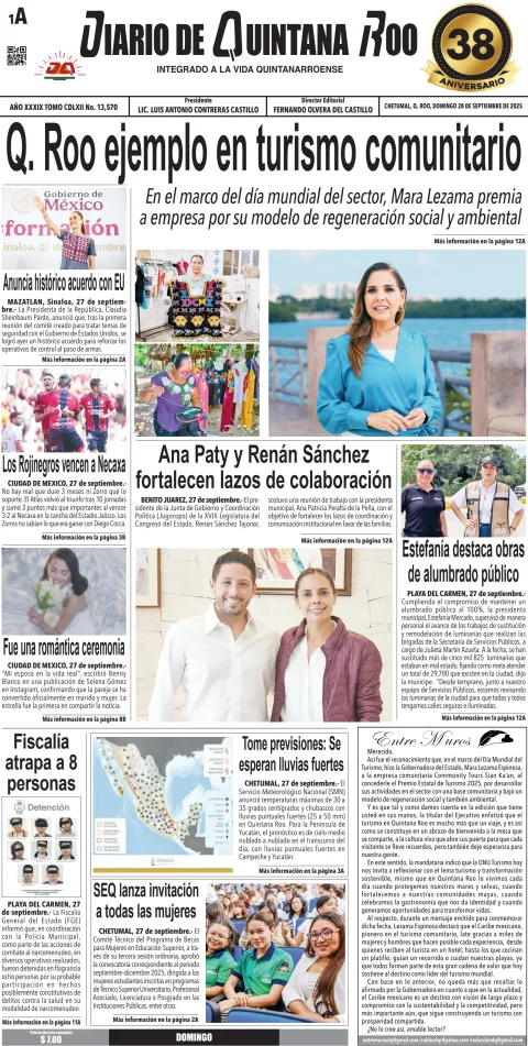 Portada de Diario de Quintana Roo (portada)