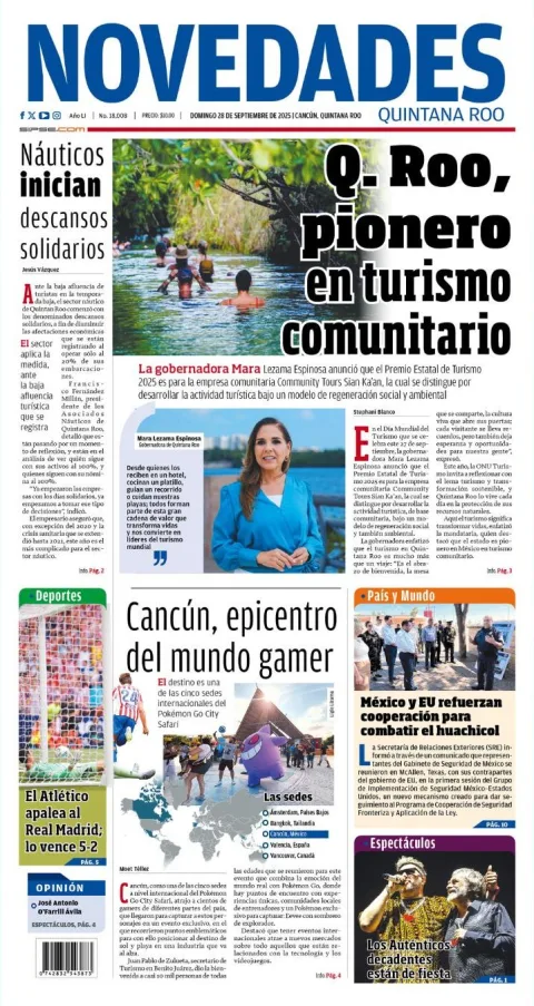 Portada de Novedades Quintana Roo