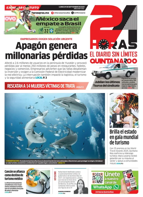 Portada de 24 Horas Quintana Roo