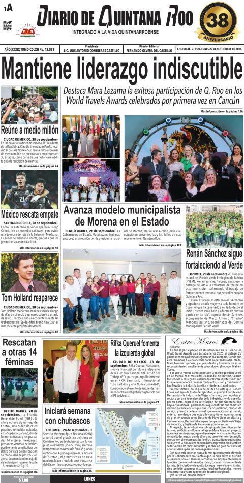 Portada de Diario de Quintana Roo (portada)