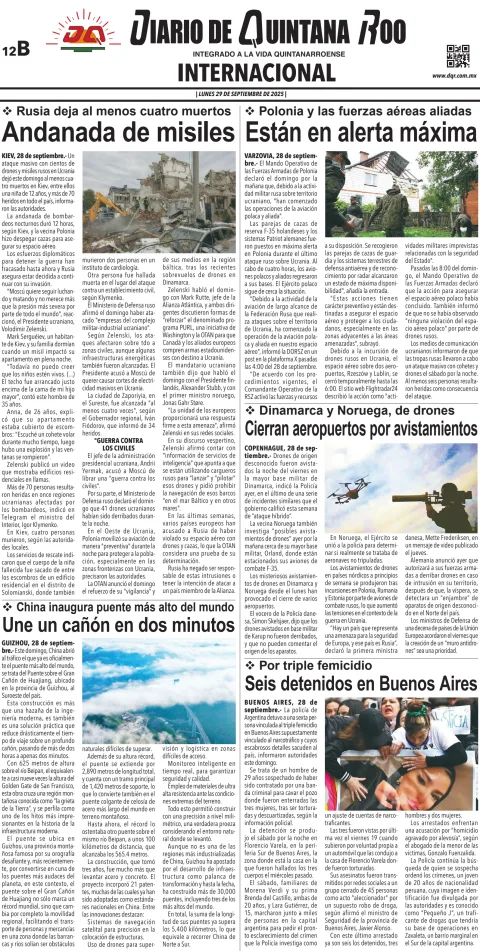 Portada de Diario de Quintana Roo (contra Portada)