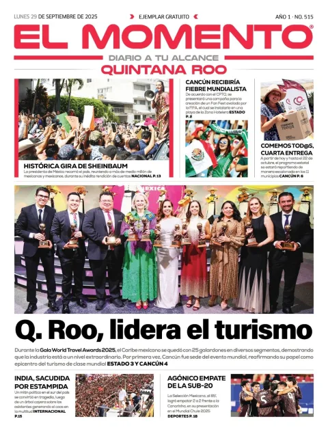 Portada de El Momento Quintana Roo