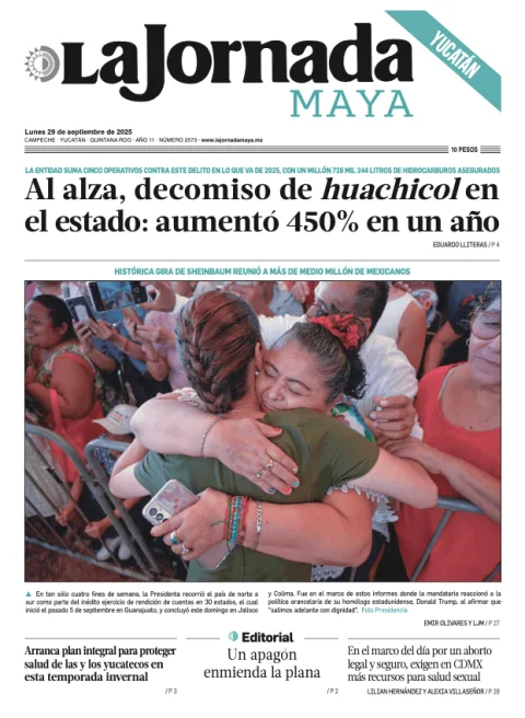 Portada de La Jornada Maya Yucatán