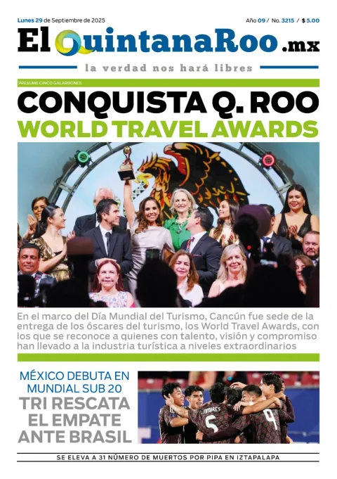 Portada de El Quintana Roo (portada) del lunes, 29 de septiembre de 2025