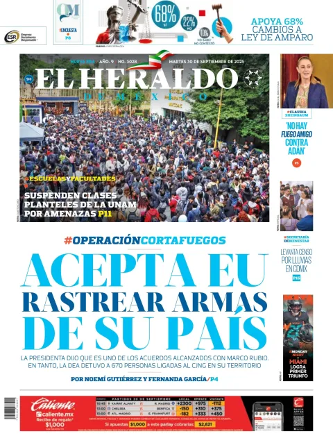 Portada de El Heraldo de Mexico