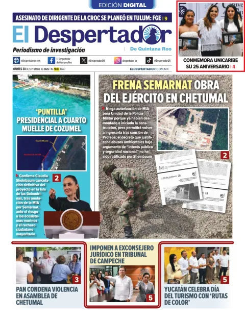 Portada de El Despertador de Quintana Roo