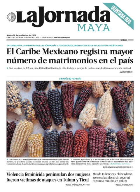 Portada de La Jornada Maya Quintana Roo