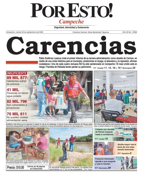 Portada de Por Esto (campeche) del martes, 30 de septiembre de 2025
