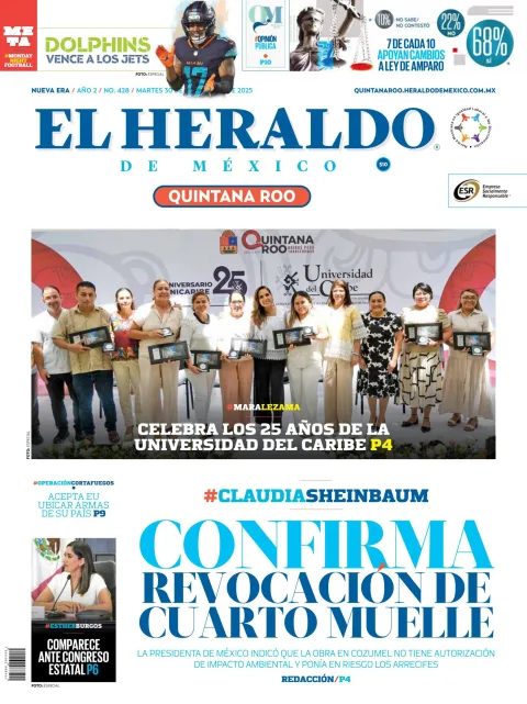 Portada de El Heraldo de Mexico - Quintana Roo del martes, 30 de septiembre de 2025