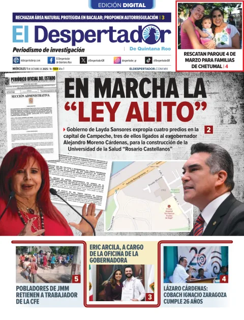 Portada de El Despertador de Quintana Roo