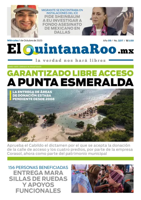 Portada de El Quintana Roo (portada)