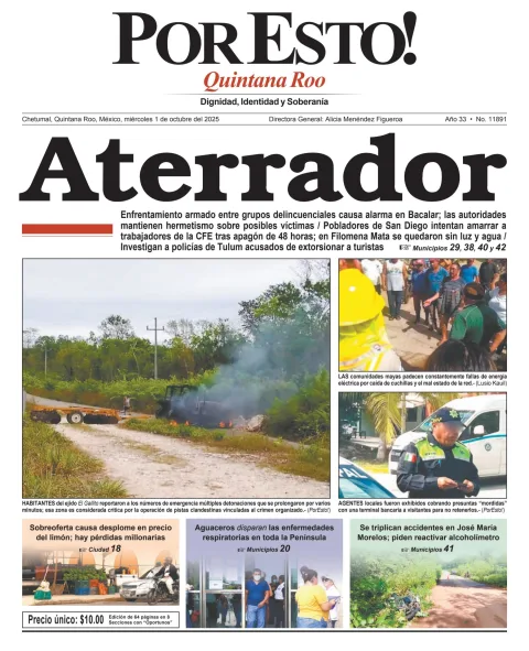 Portada de Por Esto (quintana Roo Chetumal)