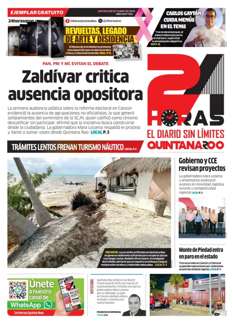 Portada de 24 Horas Quintana Roo