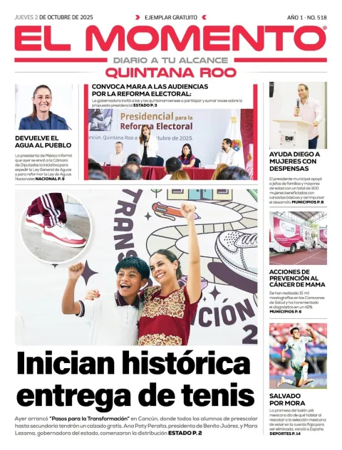 Portada de El Momento Quintana Roo