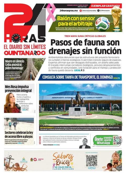 Portada de 24 Horas Quintana Roo