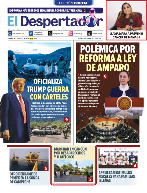 Portada de El Despertador de Quintana Roo