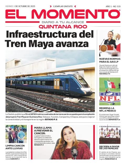 Portada de El Momento Quintana Roo