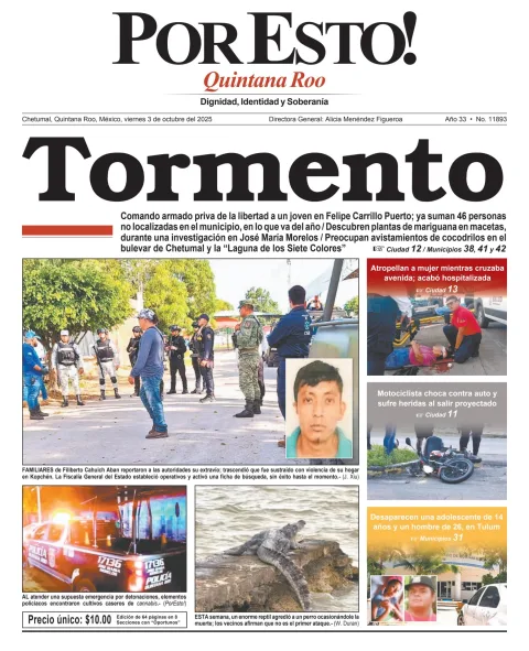 Portada de Por Esto (quintana Roo Chetumal)