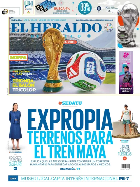 Portada de El Heraldo de Mexico - Quintana Roo