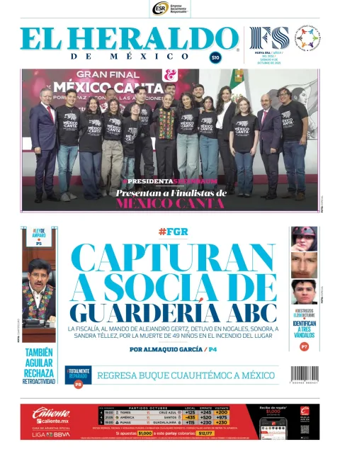 Portada de El Heraldo de Mexico