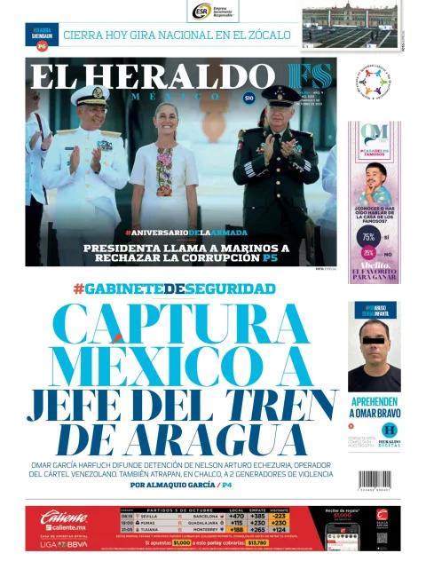 Portada de El Heraldo de Mexico