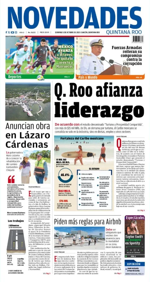 Portada de Novedades Quintana Roo