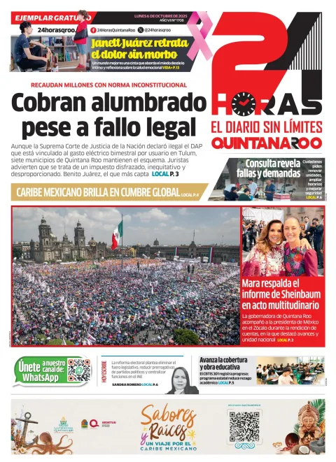 Portada de 24 Horas Quintana Roo